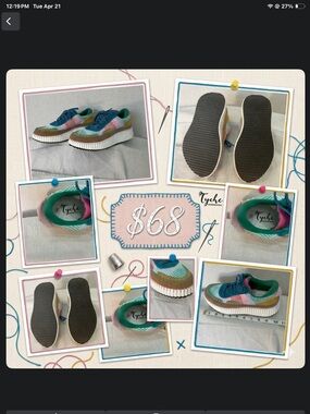 Tyche INTERNATIONAL Boho  platform sneakers – size 38( 7.5-8 US ) A++++++
